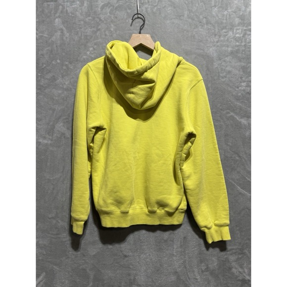 Stussy Sport Hoodie Small‎ Yellow Pullover Sweatshirt Bold Logo Streetwear - Picture 2 of 10